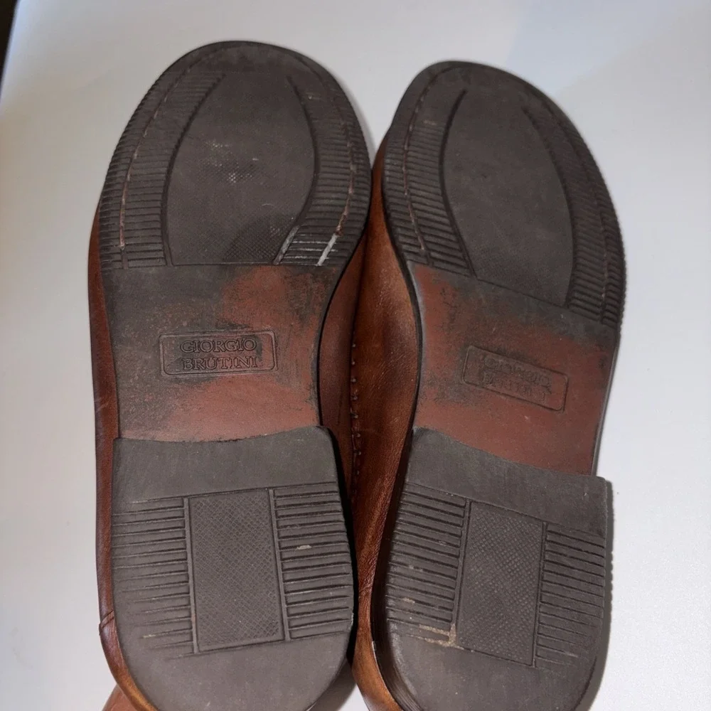 Giorgio Brutini  AustinBrown Leather Tasseled Loafers Shoes Mens Size 8.5 M